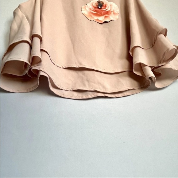 Show Me Your Mumu King Crop Top Pink Flounced Layered SZ L Bridal NWT READ - Picture 14 of 14